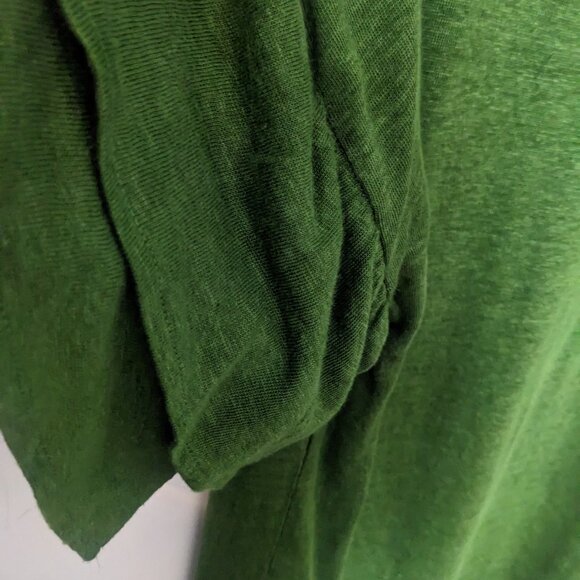 J.Jill Love Linen Women's 100% Linen Hunter Green Short Sleeve Sweater Size LP - Picture 9 of 9